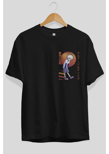 Killua Zoldyck 5 2 Ön Sol Baskılı Oversize T-Shirt Erkek Kadın Unisex Pamuk Bisiklet Yaka Tişort fiyatları