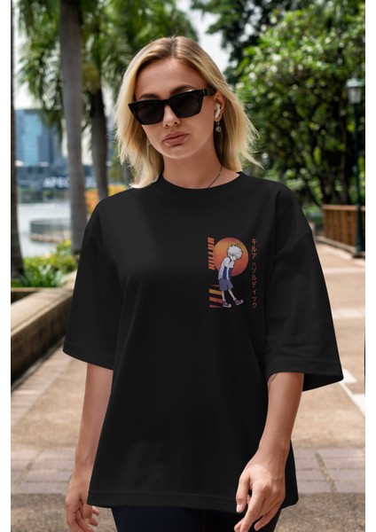 Killua Zoldyck 5 2 Ön Sol Baskılı Oversize T-Shirt Erkek Kadın Unisex Pamuk Bisiklet Yaka Tişort indirimleri
