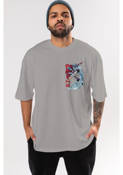 Monkey D. Luffy Gear5 2 Ön Sol Baskılı Oversize T-Shirt Erkek Kadın Unisex Pamuk Bisiklet Yaka Tişort
