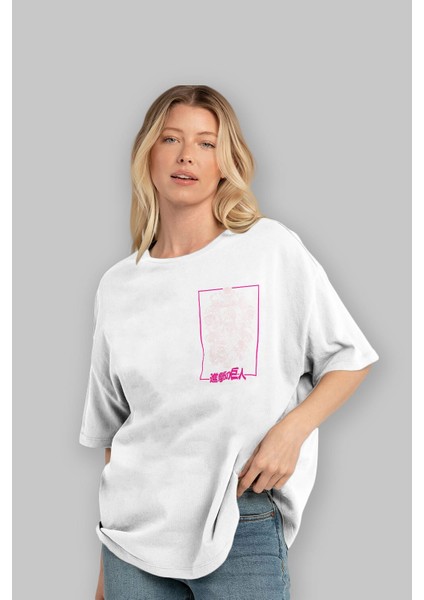 Attack On Tıtans Ön Sol Baskılı Oversize T-Shirt Erkek Kadın Unisex Pamuk Bisiklet Yaka Tişort fırsatları