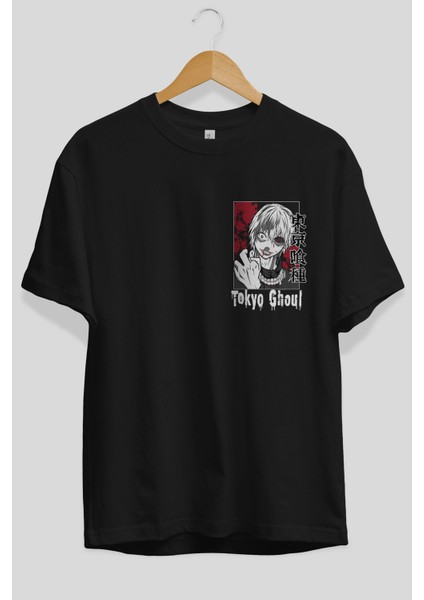 Kaneki Ken Tokyo Ghoul Ön Sol Baskılı Oversize T-Shirt Erkek Kadın Unisex Pamuk Bisiklet Yaka Tişort fiyatları