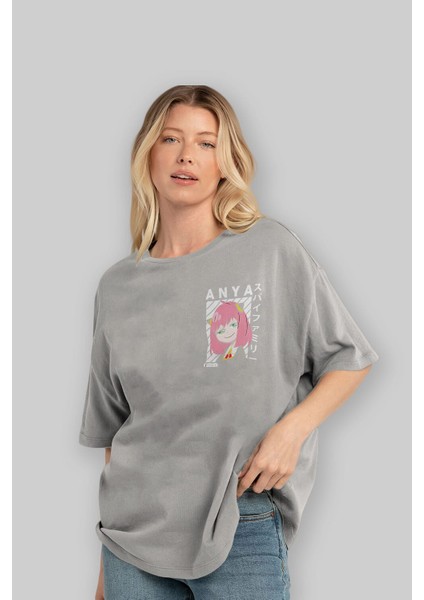 Anya Spyx Famıly Ön Sol Baskılı Oversize T-Shirt Erkek Kadın Unisex Pamuk Bisiklet Yaka Tişort fırsatları
