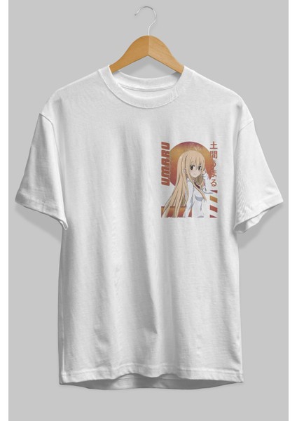Umaru Doma 5 Ön Sol Baskılı Oversize T-Shirt Erkek Kadın Unisex Pamuk Bisiklet Yaka Tişort fiyatları