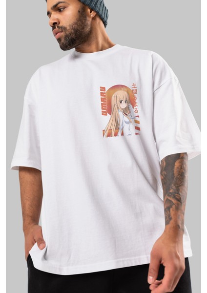 Umaru Doma 5 Ön Sol Baskılı Oversize T-Shirt Erkek Kadın Unisex Pamuk Bisiklet Yaka Tişort modelleri