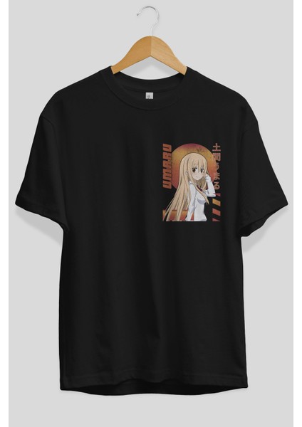 Umaru Doma 5 Ön Sol Baskılı Oversize T-Shirt Erkek Kadın Unisex Pamuk Bisiklet Yaka Tişort fiyatları