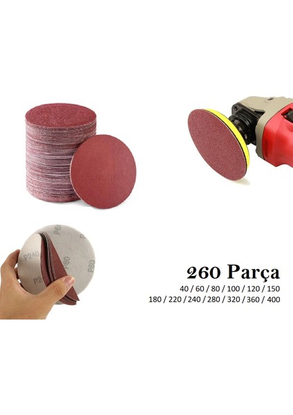 Ahşap Metal Cırt Zımpara Kağıdı 115 mm 260 Parça