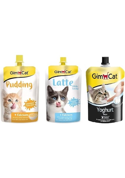 Gimcat Cat Milk Latte 200 ml+Yoğurt 150 gr+Puding 150 gr