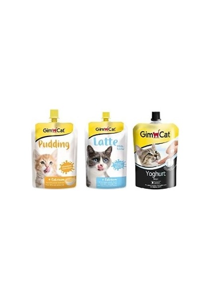 Gimcat Cat Milk Latte 200 ml+Yoğurt 150 gr+Puding 150 gr