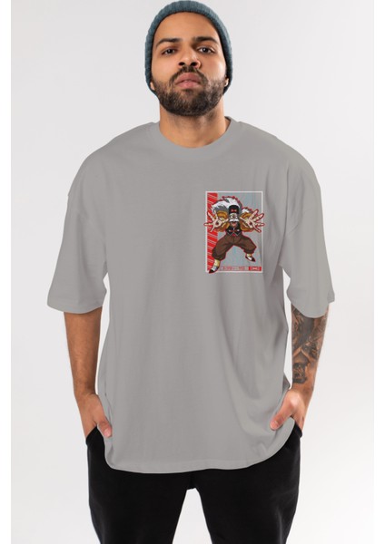 Dragonball Drmakigero Ön Sol Baskılı Oversize T-Shirt Erkek Kadın Unisex Pamuk Bisiklet Yaka Tişort