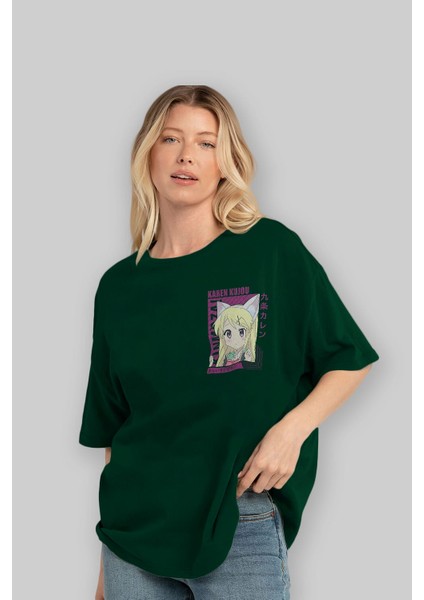 Karen Kujou 4 Ön Sol Baskılı Oversize T-Shirt Erkek Kadın Unisex Pamuk Bisiklet Yaka Tişort fırsatları