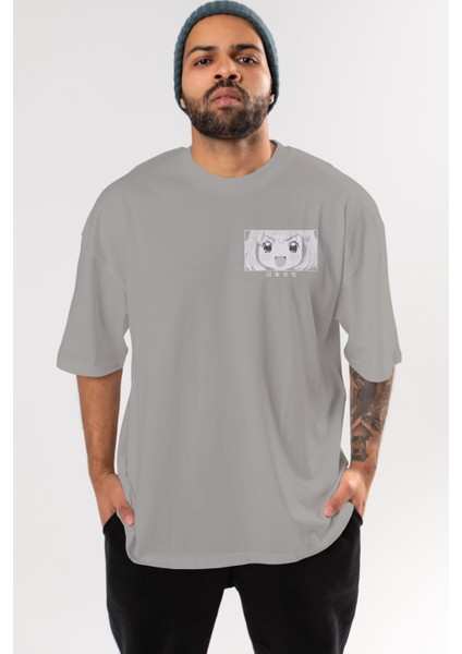 Momo Kawamoto 1 Ön Sol Baskılı Oversize T-Shirt Erkek Kadın Unisex Pamuk Bisiklet Yaka Tişort