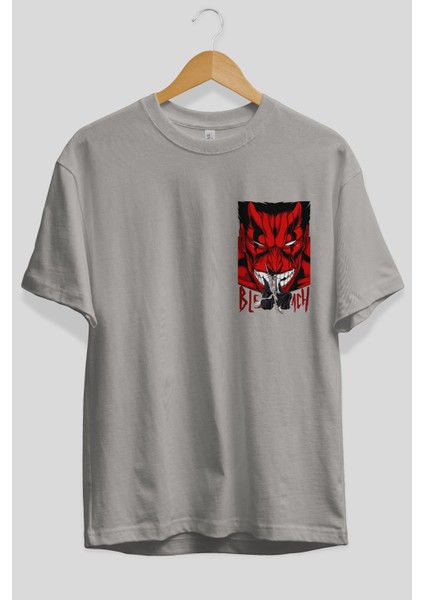 Kenpachı Zarakı Bleach Ön Sol Baskılı Oversize T-Shirt Erkek Kadın Unisex Pamuk Bisiklet Yaka Tişort fiyatları