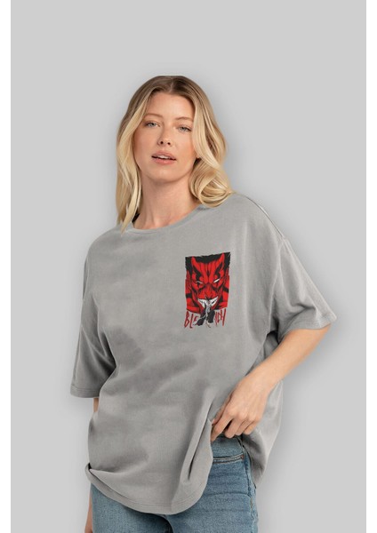 Kenpachı Zarakı Bleach Ön Sol Baskılı Oversize T-Shirt Erkek Kadın Unisex Pamuk Bisiklet Yaka Tişort fırsatları