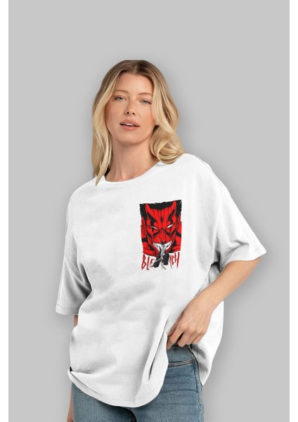 Kenpachı Zarakı Bleach Ön Sol Baskılı Oversize T-Shirt Erkek Kadın Unisex Pamuk Bisiklet Yaka Tişort fırsatları
