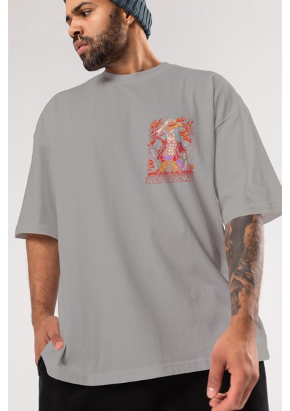 Monkey D. Luffy (3) Ön Sol Baskılı Oversize T-Shirt Erkek Kadın Unisex Pamuk Bisiklet Yaka Tişort