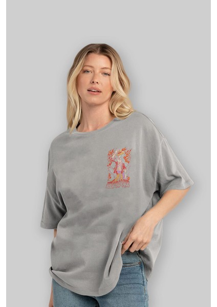 Monkey D. Luffy (3) Ön Sol Baskılı Oversize T-Shirt Erkek Kadın Unisex Pamuk Bisiklet Yaka Tişort
