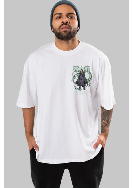 Monkey D. Dragon Ön Sol Baskılı Oversize T-Shirt Erkek Kadın Unisex Pamuk Bisiklet Yaka Tişort