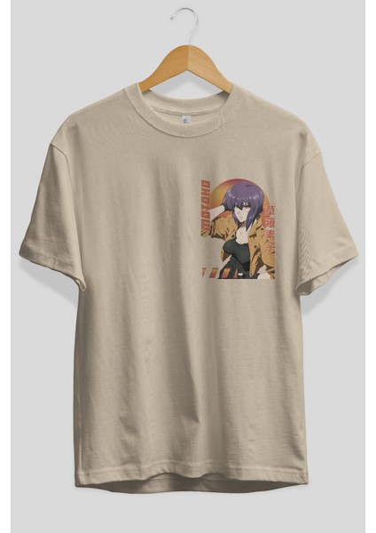 Motoko Kusanagi 9 Ön Sol Baskılı Oversize T-Shirt Erkek Kadın Unisex Pamuk Bisiklet Yaka Tişort fiyatları