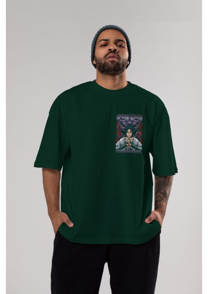 Naruto Sasuke Uchıha Ön Sol Baskılı Oversize T-Shirt Erkek Kadın Unisex Pamuk Bisiklet Yaka Tişort indirimleri