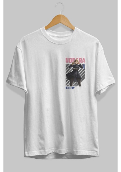 Nobara Kugisaki 4 Ön Sol Baskılı Oversize T-Shirt Erkek Kadın Unisex Pamuk Bisiklet Yaka Tişort fiyatları