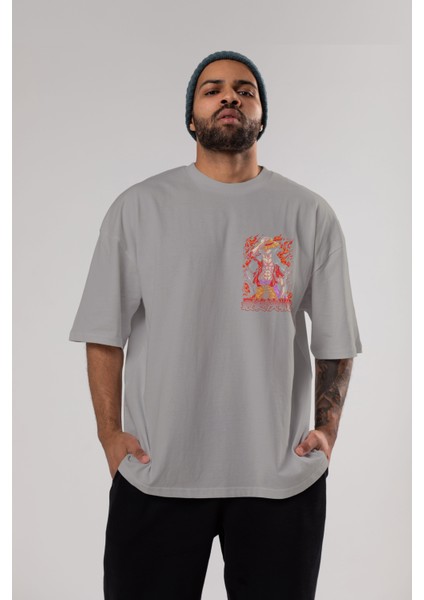 Monkey D. Luffy (3) Ön Sol Baskılı Oversize T-Shirt Erkek Kadın Unisex Pamuk Bisiklet Yaka Tişort