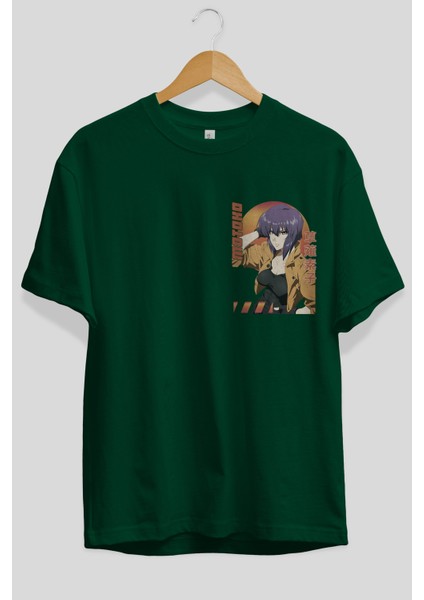 Motoko Kusanagi 9 Ön Sol Baskılı Oversize T-Shirt Erkek Kadın Unisex Pamuk Bisiklet Yaka Tişort fiyatları