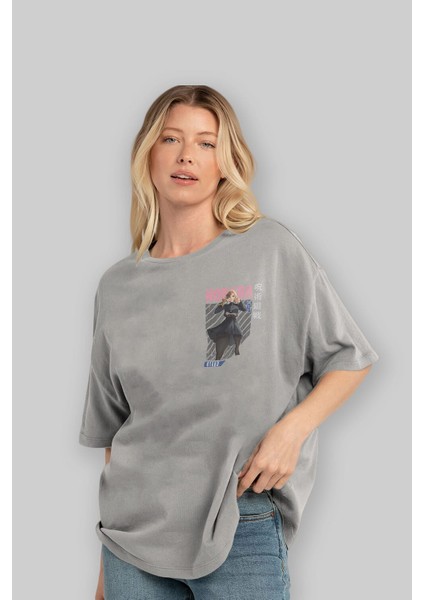 Nobara Kugisaki 4 Ön Sol Baskılı Oversize T-Shirt Erkek Kadın Unisex Pamuk Bisiklet Yaka Tişort fırsatları