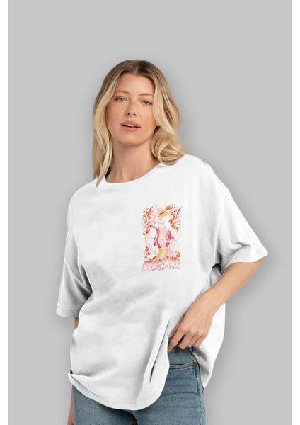 Monkey D. Luffy (3) Ön Sol Baskılı Oversize T-Shirt Erkek Kadın Unisex Pamuk Bisiklet Yaka Tişort