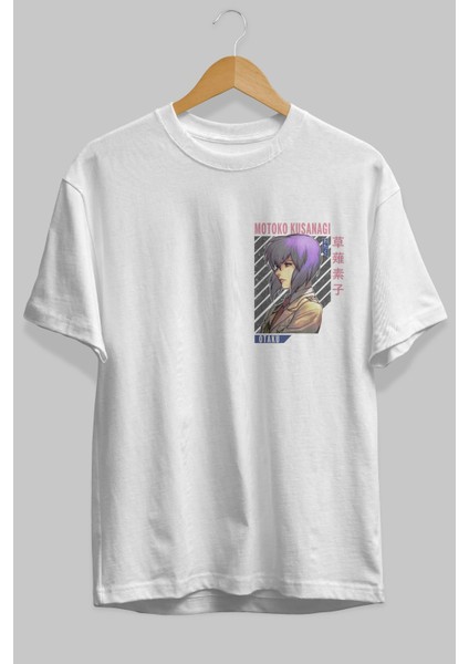 Motoko Kusanagi 4 Ön Sol Baskılı Oversize T-Shirt Erkek Kadın Unisex Pamuk Bisiklet Yaka fiyatları
