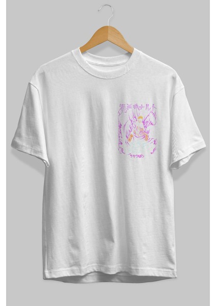Naruto Ön Sol Baskılı Oversize T-Shirt Erkek Kadın Unisex Pamuk Bisiklet Yaka Tişort fiyatları