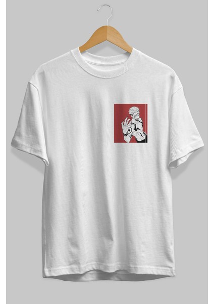 Sukuna Ryoumen 2 Ön Sol Baskılı Oversize T-Shirt Erkek Kadın Unisex Pamuk Bisiklet Yaka fiyatları