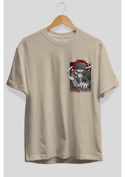 Shısuı Uchıha Naruto Ön Sol Baskılı Oversize T-Shirt Erkek Kadın Unisex Pamuk Bisiklet Yaka Tişort fiyatları