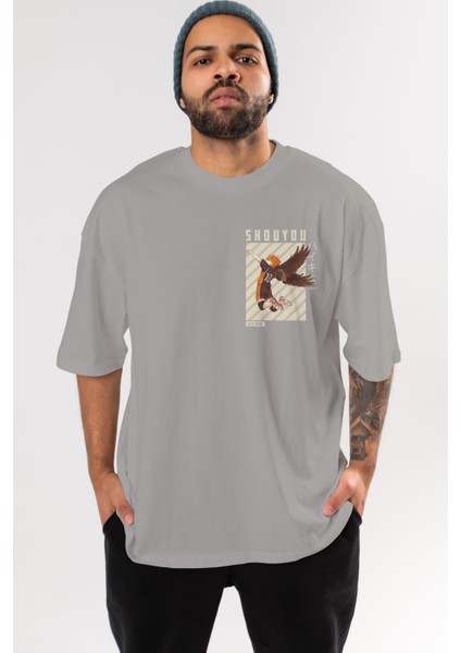 Shouyou Hinata 3 Ön Sol Baskılı Oversize T-Shirt Erkek Kadın Unisex Pamuk Bisiklet Yaka Tişort