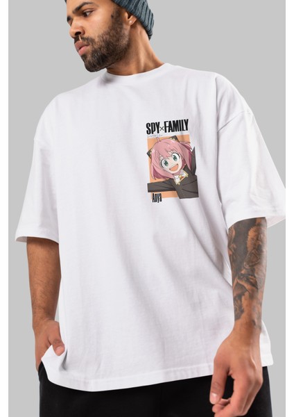 Spy x Famıly Anya Ön Sol Baskılı Oversize T-Shirt Erkek Kadın Unisex Pamuk Bisiklet Yaka Tişort modelleri