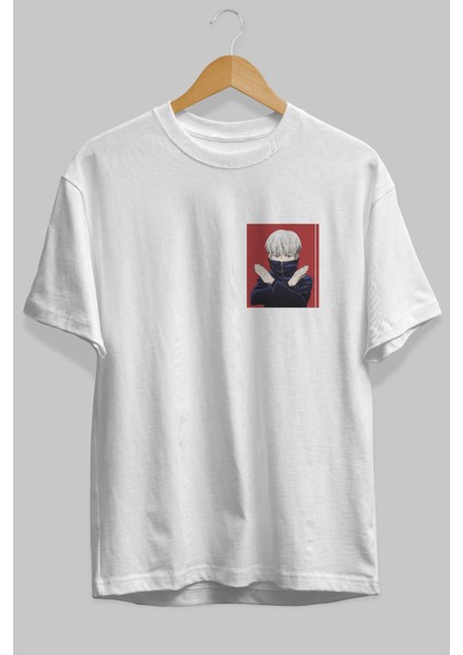 Toge Inumaki Ön Sol Baskılı Oversize T-Shirt Erkek Kadın Unisex Pamuk Bisiklet Yaka Tişort fiyatları