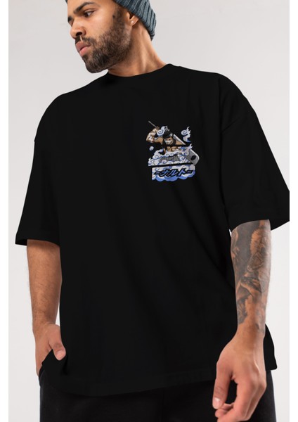 Zabuza Momochi Ön Sol Baskılı Oversize T-Shirt Erkek Kadın Unisex Pamuk Bisiklet Yaka Tişort modelleri