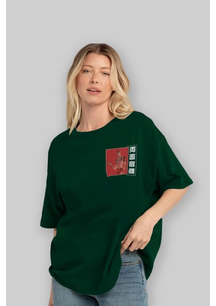 Sukuna Ryoumen 3 Ön Sol Baskılı Oversize T-Shirt Erkek Kadın Unisex Pamuk Bisiklet Yaka Tişort fırsatları