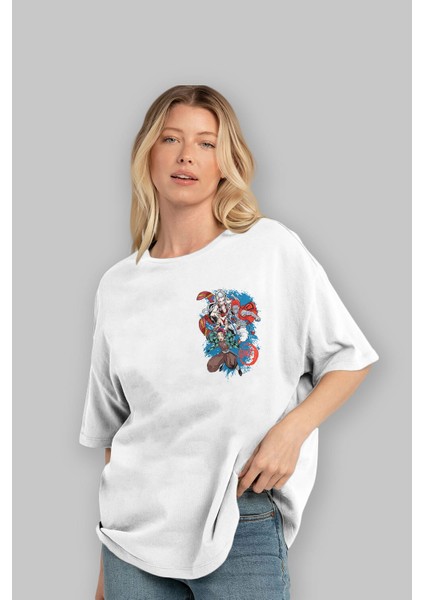 Tanjıro ,akaza,dakı Ön Sol Baskılı Oversize T-Shirt Erkek Kadın Unisex Pamuk Bisiklet Yaka Tişort fırsatları