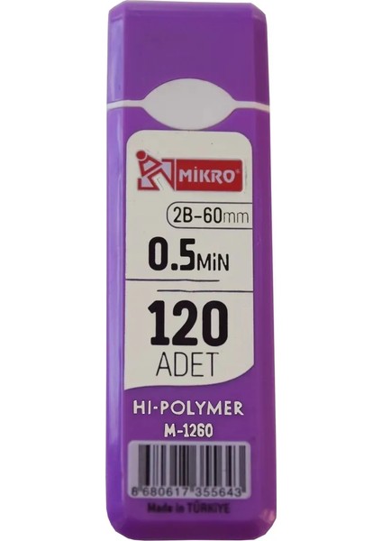 Lisanslı 2B-60MM Ultra Esnek Kalem Ucu 0.5mm 120'LI - 1 Adet