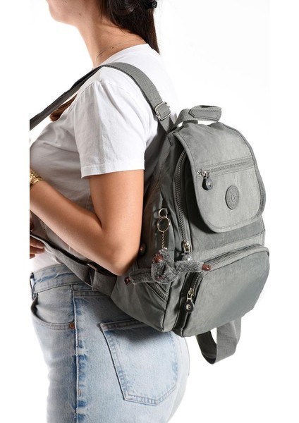 Kadın Sırt Çantası Kapaklı Model 30*25 cm Hafif Klinkır Kumaş Spor Çantası Günlük Bayan Çantası fiyatları