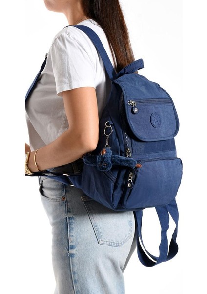 Kadın Sırt Çantası Kapaklı Model 30*25 cm Hafif Klinkır Kumaş Spor Çantası Günlük Bayan Çantası
