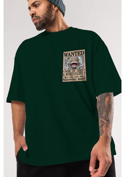 Cartel Luffy Gear 5 Ön Sol Baskılı Oversize T-Shirt Erkek Kadın Unisex Pamuk Bisiklet Yaka Tişort modelleri