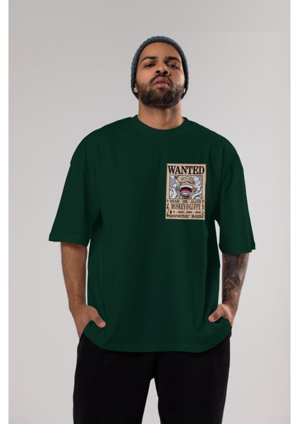 Cartel Luffy Gear 5 Ön Sol Baskılı Oversize T-Shirt Erkek Kadın Unisex Pamuk Bisiklet Yaka Tişort indirimleri