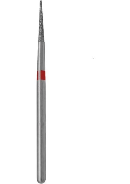 Elmas Freze Uç Tırnak Freze Ucu Manikür Freze Uçları Huni Kısa Kırmızı 0.27 mm