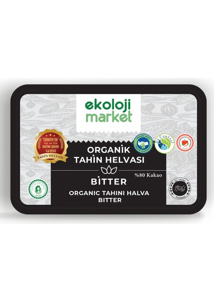 Organik Glutensiz Şekersiz Tahin Helvası Bitter 200 gr