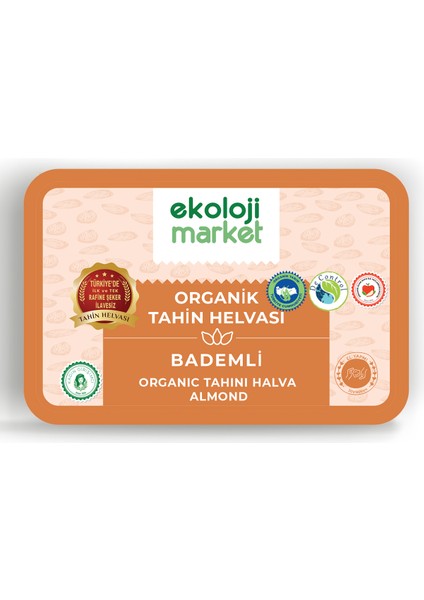 Organik Glutensiz Şekersiz Tahin Helvası Bademli 200 gr