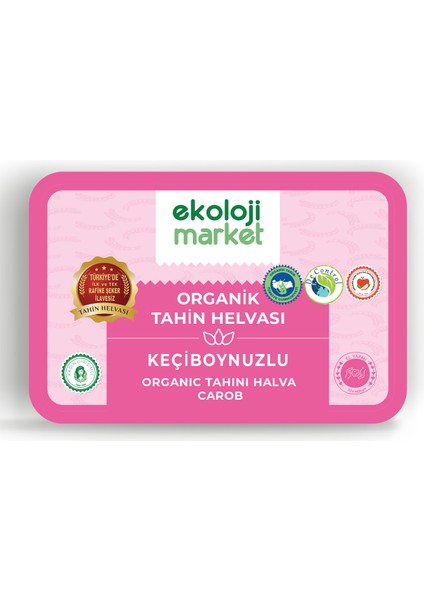 Organik Glutensiz Şekersiz Tahin Helvası Keçiboynuzlu 200 gr