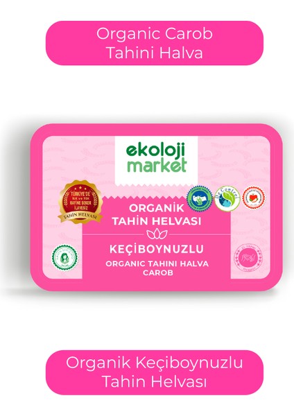 Organik Glutensiz Şekersiz Tahin Helvası Keçiboynuzlu 200 gr modelleri