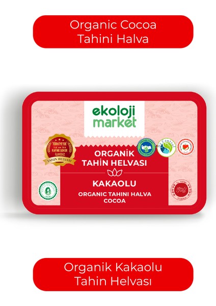 Organik Glutensiz Şekersiz Tahin Helvası Kakaolu 200 gr modelleri