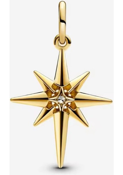 Gold Renk Işıltılı Kuzey Yıldızı Sallantılı Charm fiyatları